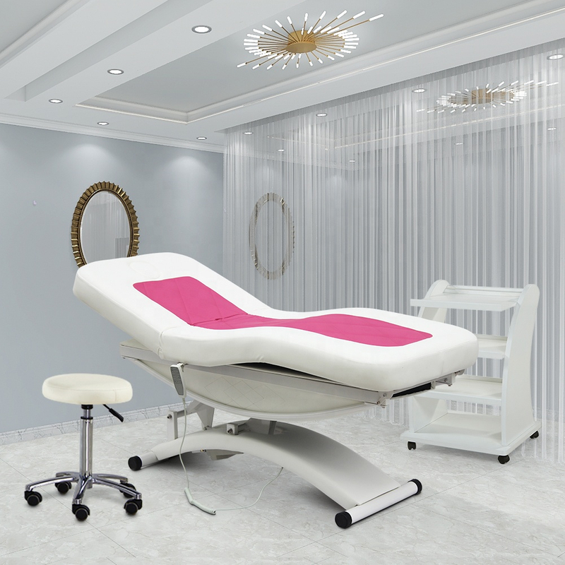 Günstige Luxus Körpertherapie Spa Behandlung Salon Kosmetik 3 Elektromotor Verlängerung Rosa Beauty Lash Gesichtsbett Breiter Massagetisch