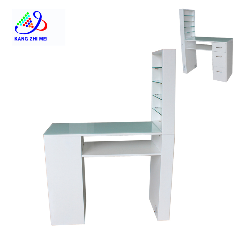Neues Design Hotsale professioneller moderner belüfteter Nagelstudio-Desktop-Maniküretisch aus Glas