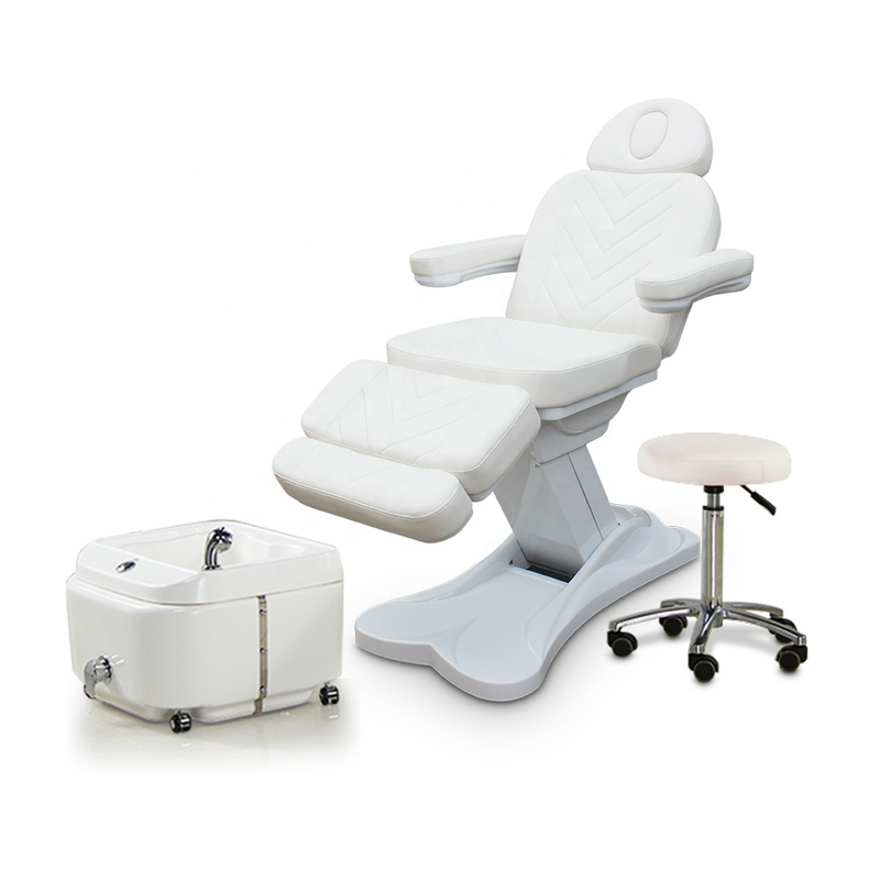 Weißer elektrischer Massagetisch Beauty Facial Bed Podology Chair