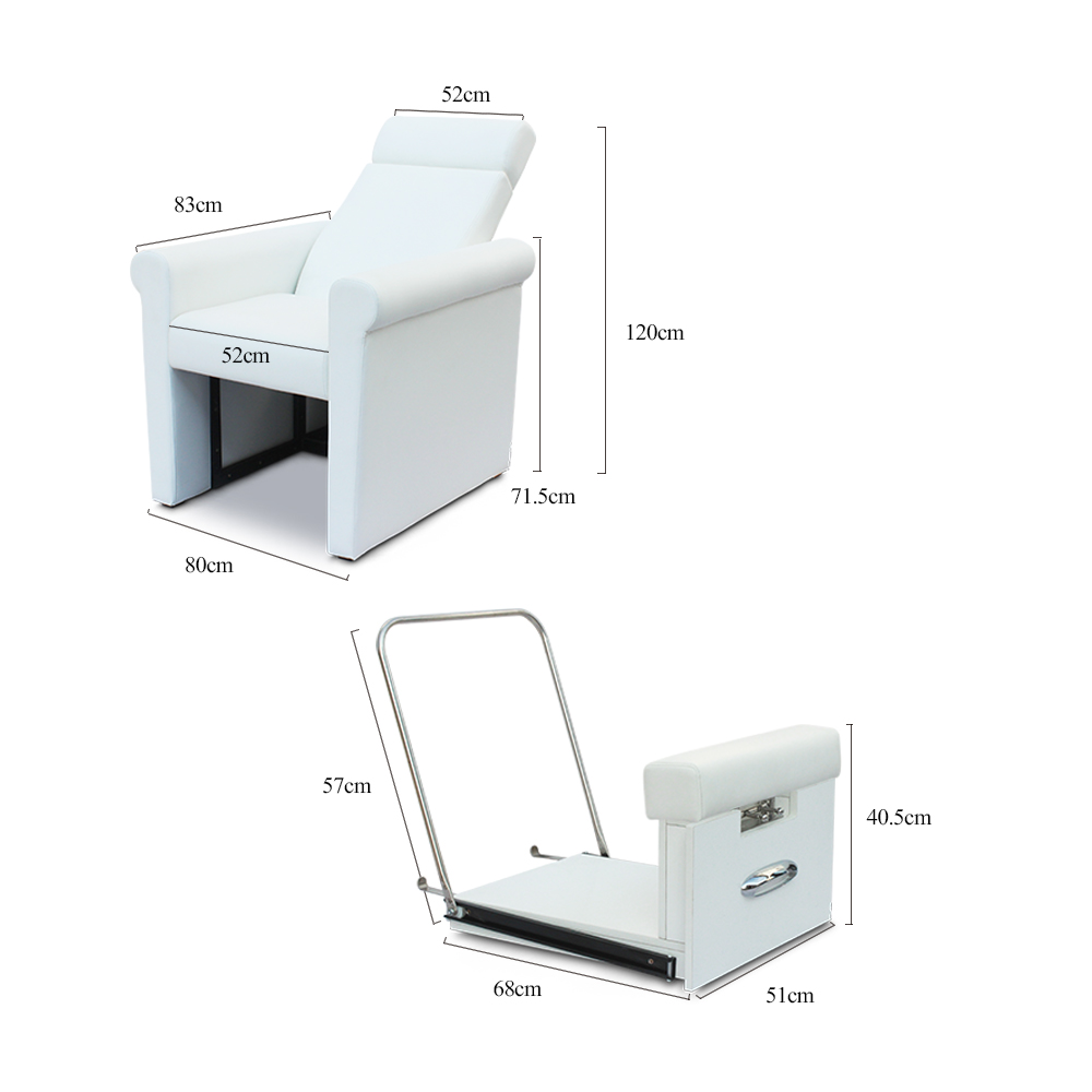 Günstiger Preis Moderne weiße Schönheits-Nagelstudio-Möbel ohne Klempnerarbeit tragbarer Sofa-Fuß-Badekurort-Maniküre-Pediküre-Stuhl für Verkauf
