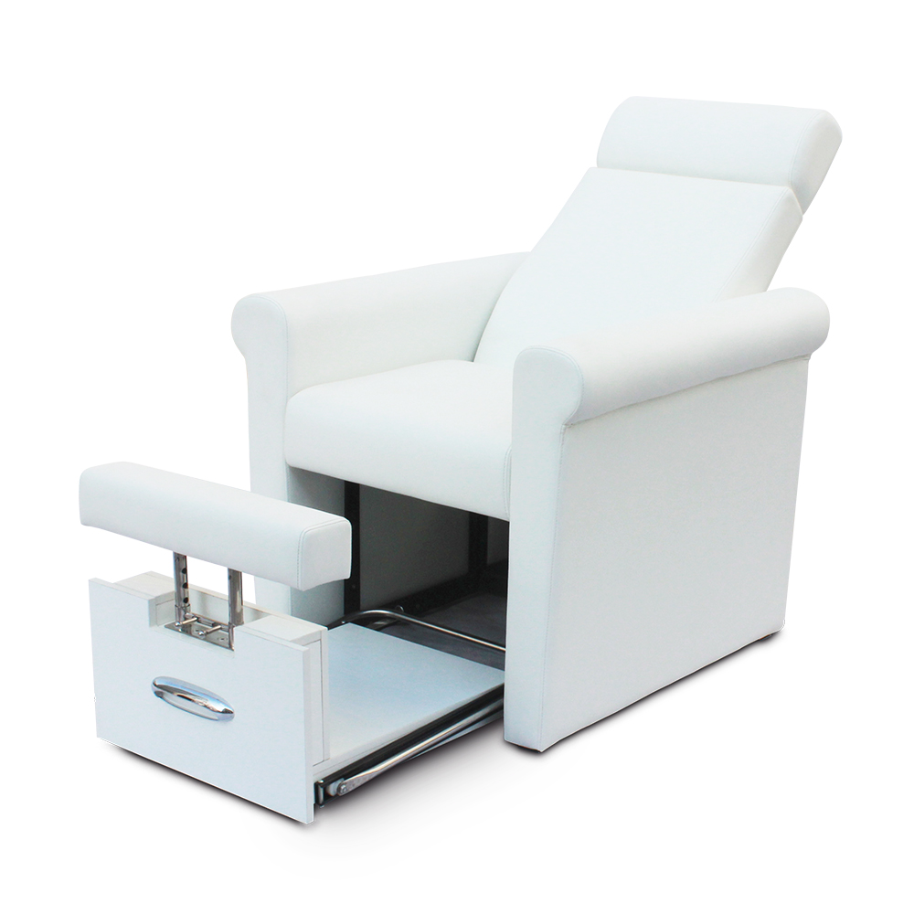 Günstiger Preis Moderne weiße Schönheits-Nagelstudio-Möbel ohne Klempnerarbeit tragbarer Sofa-Fuß-Badekurort-Maniküre-Pediküre-Stuhl für Verkauf