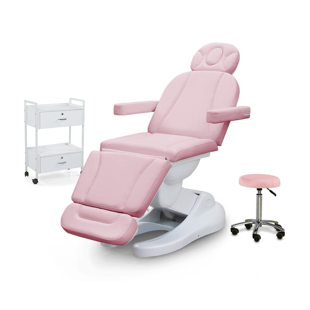 Rosafarbener Luxus-Massagetisch, Schönheitssalon, Gesichtsbett