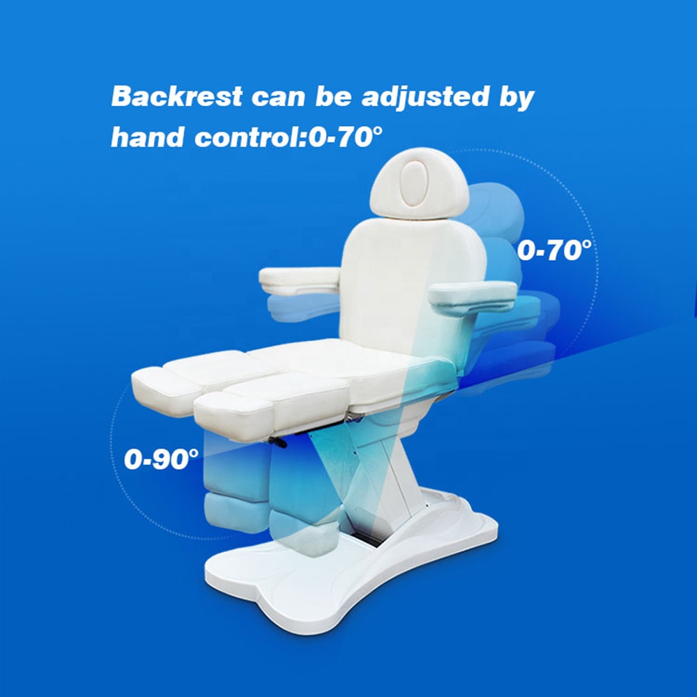 Elektrisch verstellbarer weißer Massagetisch Lift Gesichtsbett Podologie Tattoo Pediküre Stuhl
