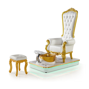 Europäischer königlicher barocker Schönheits-Nagelsalon-moderner Luxus-Fuß-Badekurort mit hoher Rückenlehne, getuftetes Sofa, Queen-Thron-Pediküre-Stuhl
